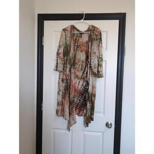 2X boho hippie tie dye duster